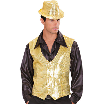 Widmann SRL Pailletten gillet vestje goud