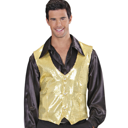 Widmann SRL Pailletten gillet vestje goud