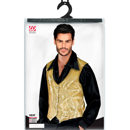 Widmann SRL Pailletten gillet vestje goud