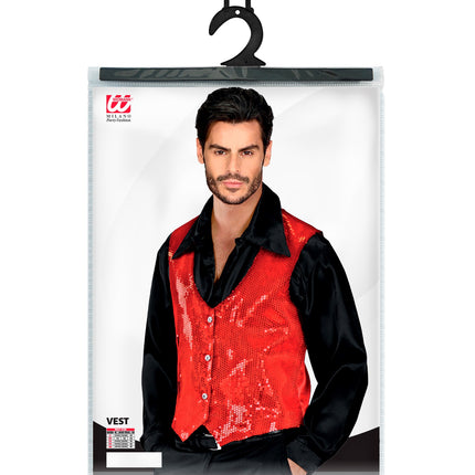 Widmann SRL Pailletten gillet vestje rood