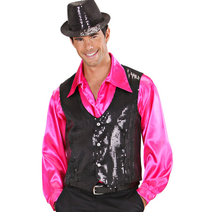 Widmann SRL Pailletten gillet vestje zwart