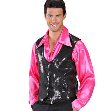 Widmann SRL Pailletten gillet vestje zwart