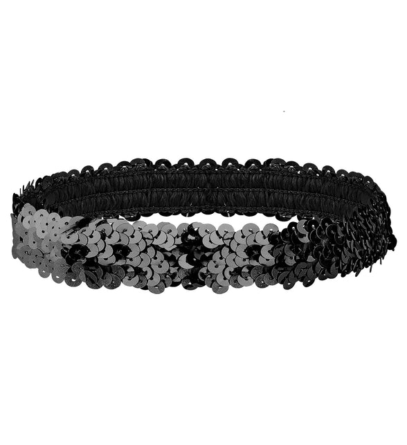 Widmann SRL Pailletten hoofdband Charleston zwart