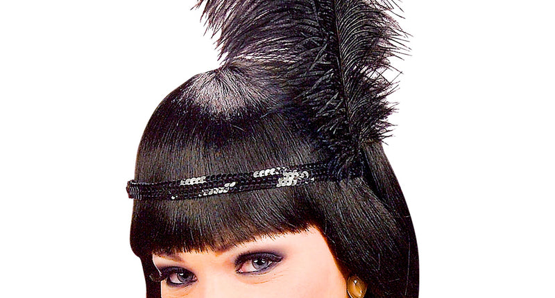 Widmann SRL Pailletten hoofdband Charleston zwart