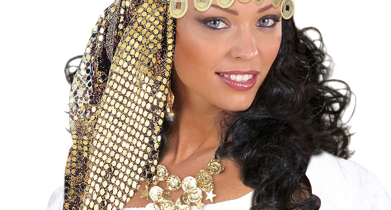 Widmann SRL Pailletten hoofddoek met decoratie zigeunerin