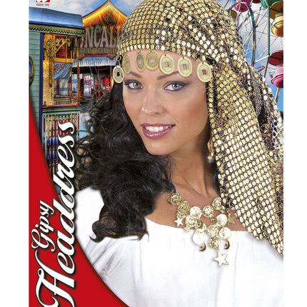 Widmann SRL Pailletten hoofddoek met decoratie zigeunerin