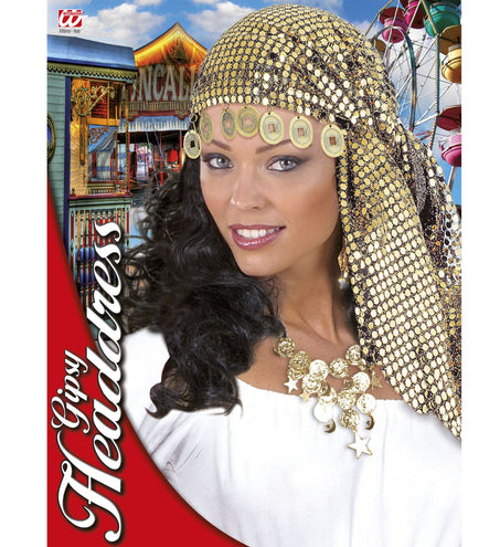 Widmann SRL Pailletten hoofddoek met decoratie zigeunerin