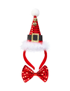 Widmann SRL Pailletten Kerstmanmuts met strikje