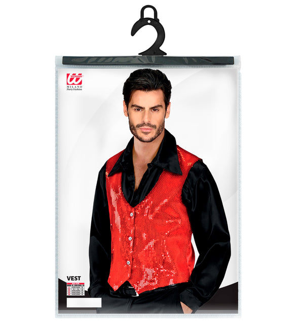 Widmann SRL Pailletten vest man rood