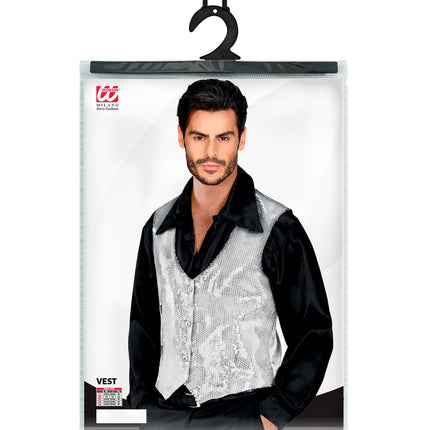 Widmann SRL Pailletten Vest Man zilver