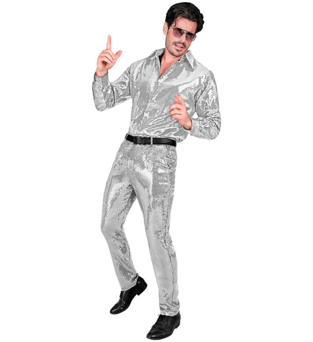 Widmann SRL Paillettenbroek Frank heren zilver