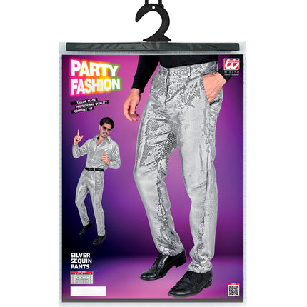 Widmann SRL Paillettenbroek Frank heren zilver
