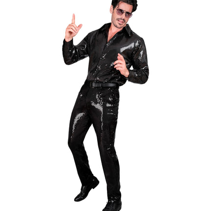 Widmann SRL Paillettenbroek Frank heren zwart