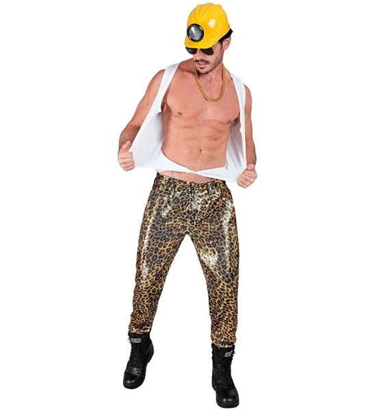 Widmann SRL Paillettenbroek heren luipaard