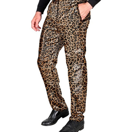 Widmann SRL Paillettenbroek heren luipaard