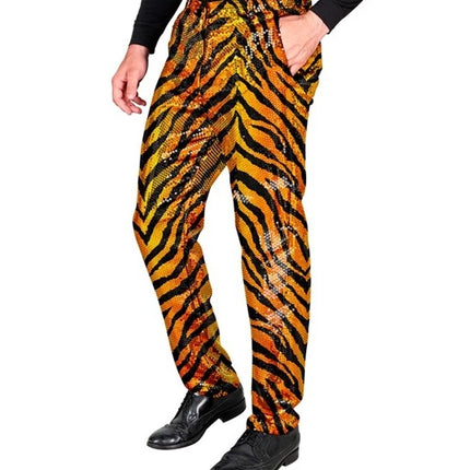 Widmann SRL Paillettenbroek heren tijger