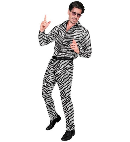 Widmann SRL Paillettenbroek heren zebra