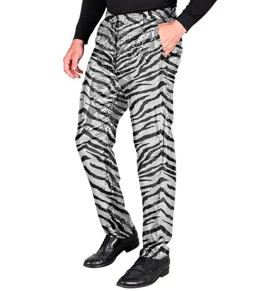Widmann SRL Paillettenbroek heren zebra