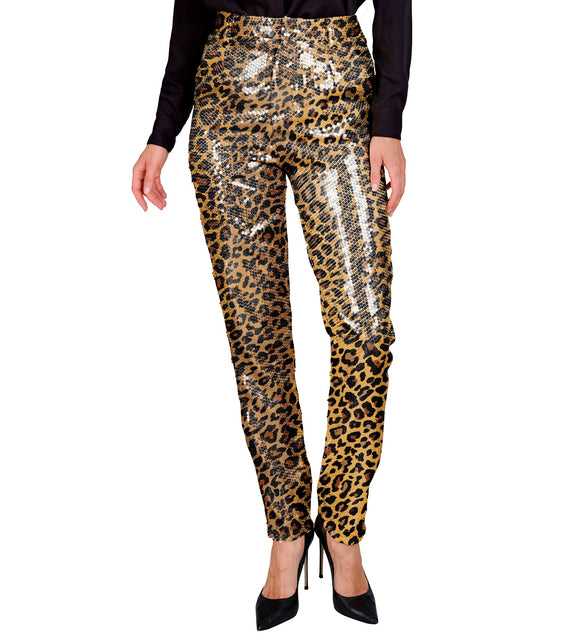 Widmann SRL Paillettenbroek Mara luipaard