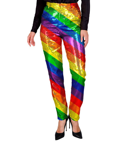 Widmann SRL Paillettenbroek Mara regenboog