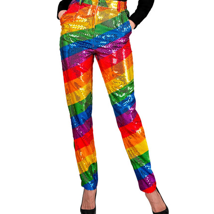 Widmann SRL Paillettenbroek Mara regenboog