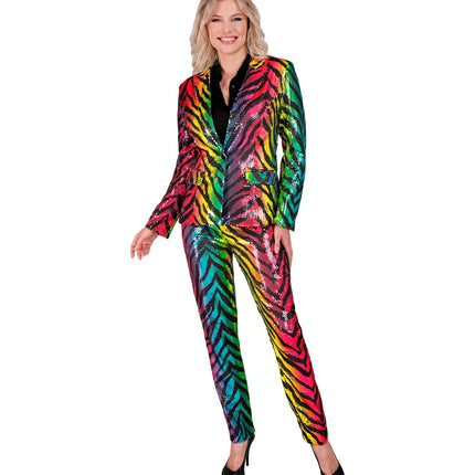 Widmann SRL Paillettenbroek Mara regenboog tijger