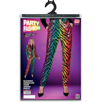 Widmann SRL Paillettenbroek Mara regenboog tijger