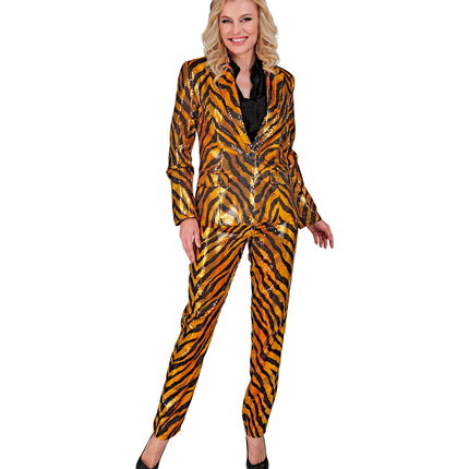 Widmann SRL Paillettenbroek Mara zebra gold