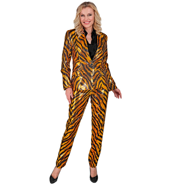 Widmann SRL Paillettenbroek Mara zebra gold