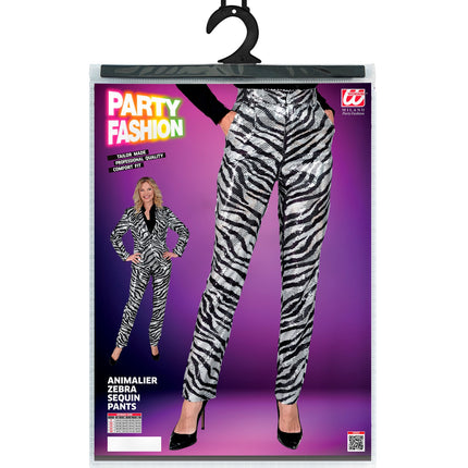 Widmann SRL Paillettenbroek Mara zebra silver