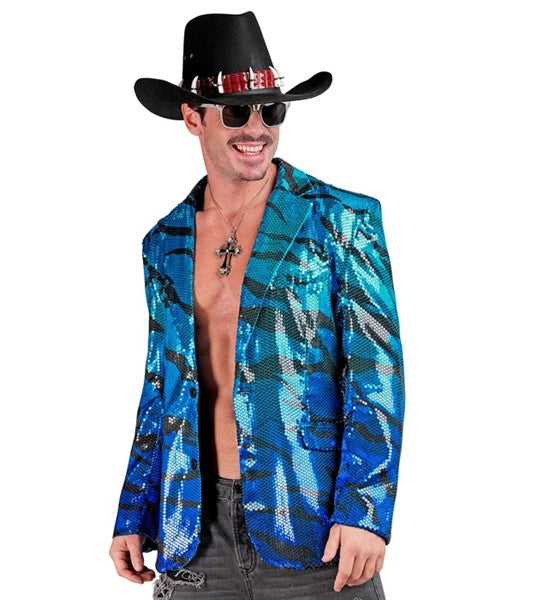 Widmann SRL Paillettencolbert blauwe golven