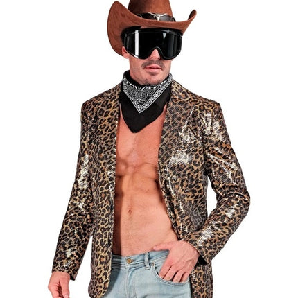 Widmann SRL Paillettencolbert luipaard