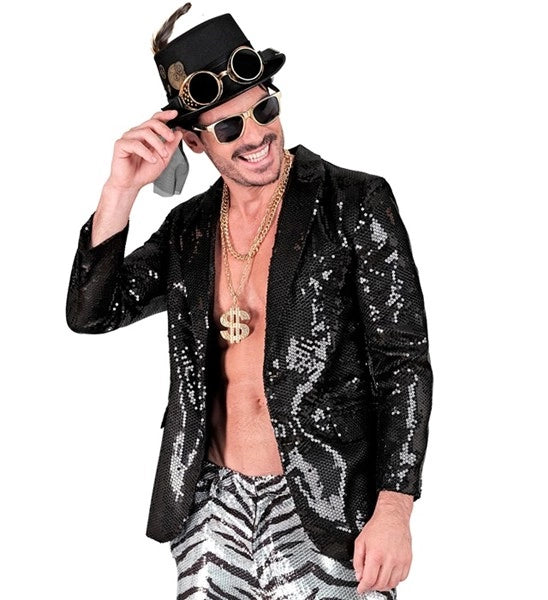 Widmann SRL Paillettencolbert zwart Donny