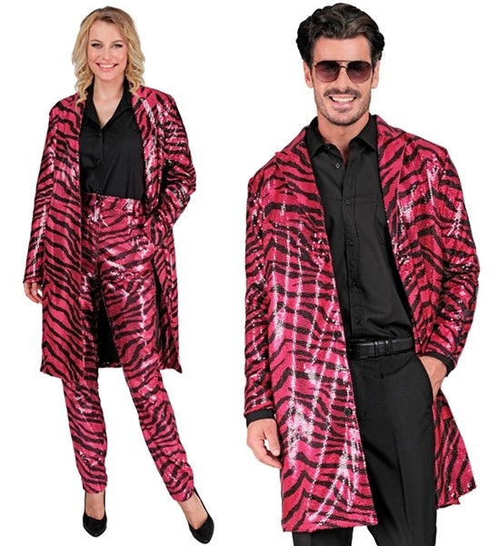 Widmann SRL Paillettenjas dierenprint roze
