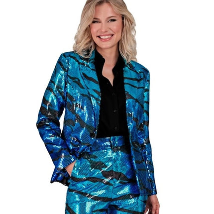 Widmann SRL Paillettenjas golven in blauw