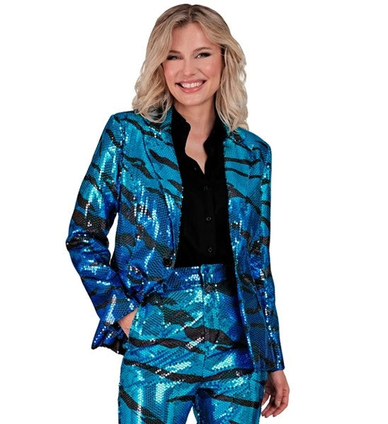 Widmann SRL Paillettenjas golven in blauw