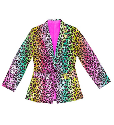Widmann SRL Paillettenjas luipaard regenboog