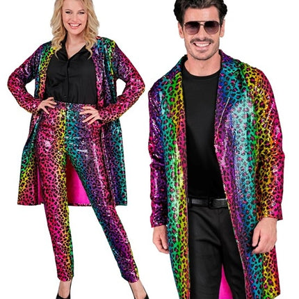 Widmann SRL Paillettenjas regenboog luipaard