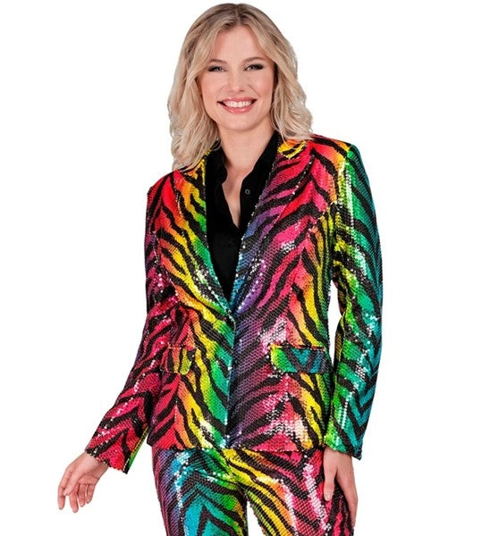 Widmann SRL Paillettenjas regenboog tijger
