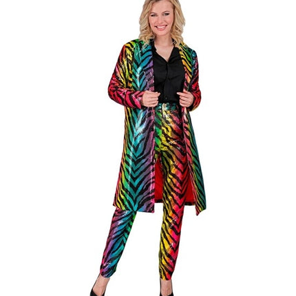 Widmann SRL Paillettenjas tijger regenboog