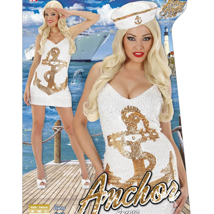 Widmann SRL Paillettenjurk marinemeisje kostuum Vera