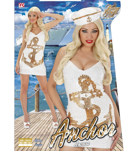 Widmann SRL Paillettenjurk marinemeisje kostuum Vera