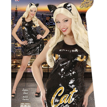 Widmann SRL Paillettenjurk zwart kattenpak Kato