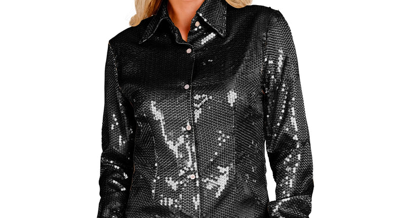 Widmann SRL Paillettenshirt dames Aike zwart