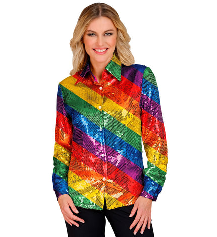 Widmann SRL Paillettenshirt dames Lisa regenboog