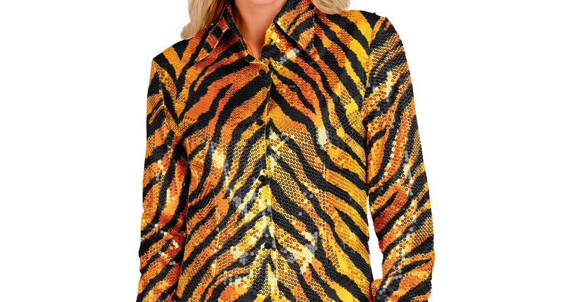 Widmann SRL Paillettenshirt dames tijger
