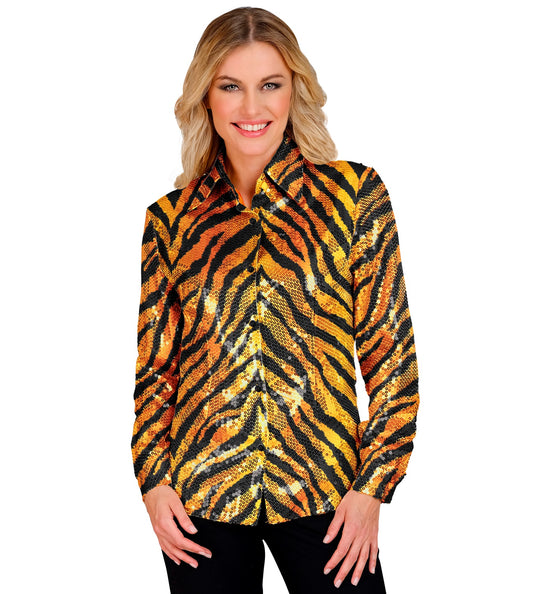 Widmann SRL Paillettenshirt dames tijger