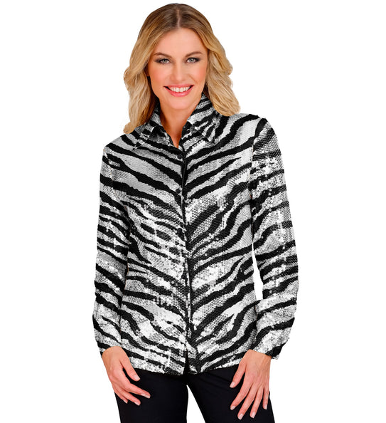 Widmann SRL Paillettenshirt dames Zebra
