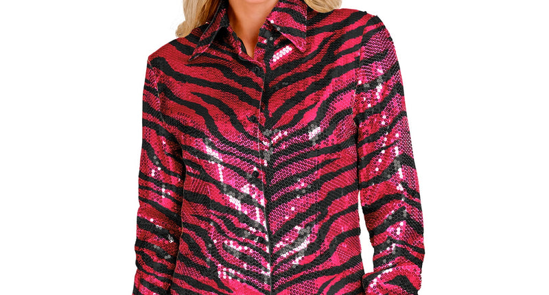 Widmann SRL Paillettenshirt dames zebra pink