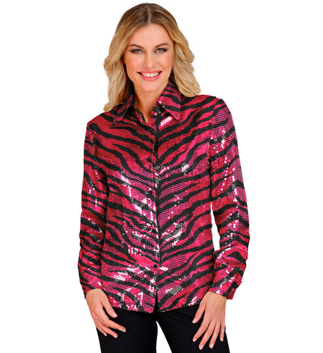 Widmann SRL Paillettenshirt dames zebra pink